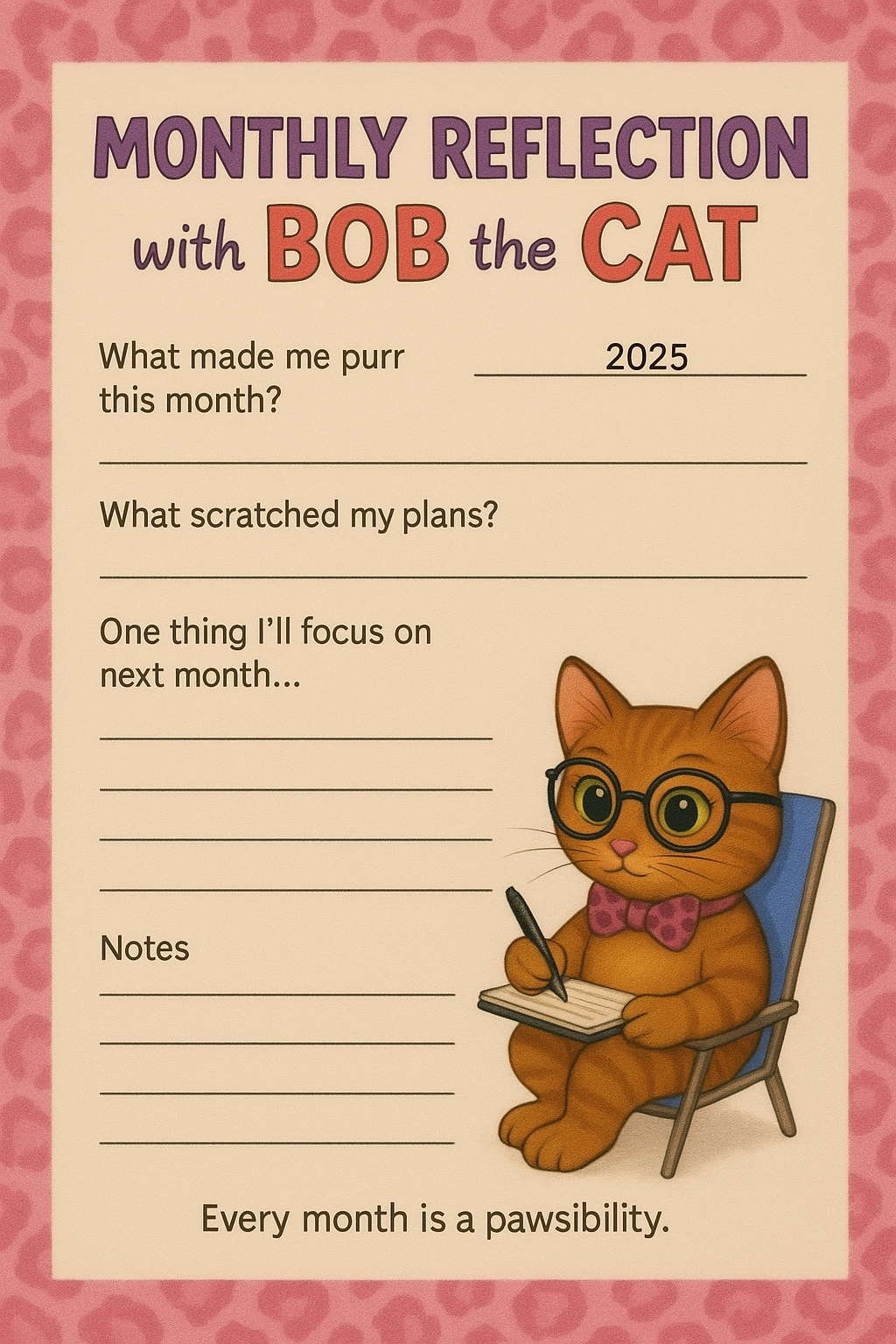 ✨ Bob the Cat Printable Planner Bundle | Self-Care, Pet Care, Business &amp; Study Organizers
