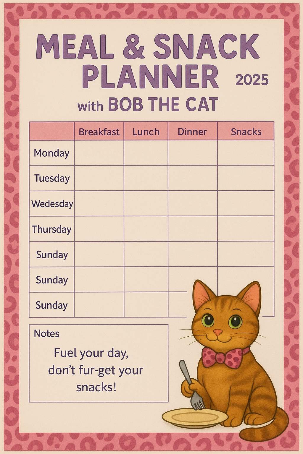 ✨ Bob the Cat Printable Planner Bundle | Self-Care, Pet Care, Business &amp; Study Organizers
