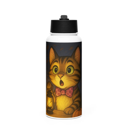 Bob the Cat Stainless steel water bottle with a straw lid
